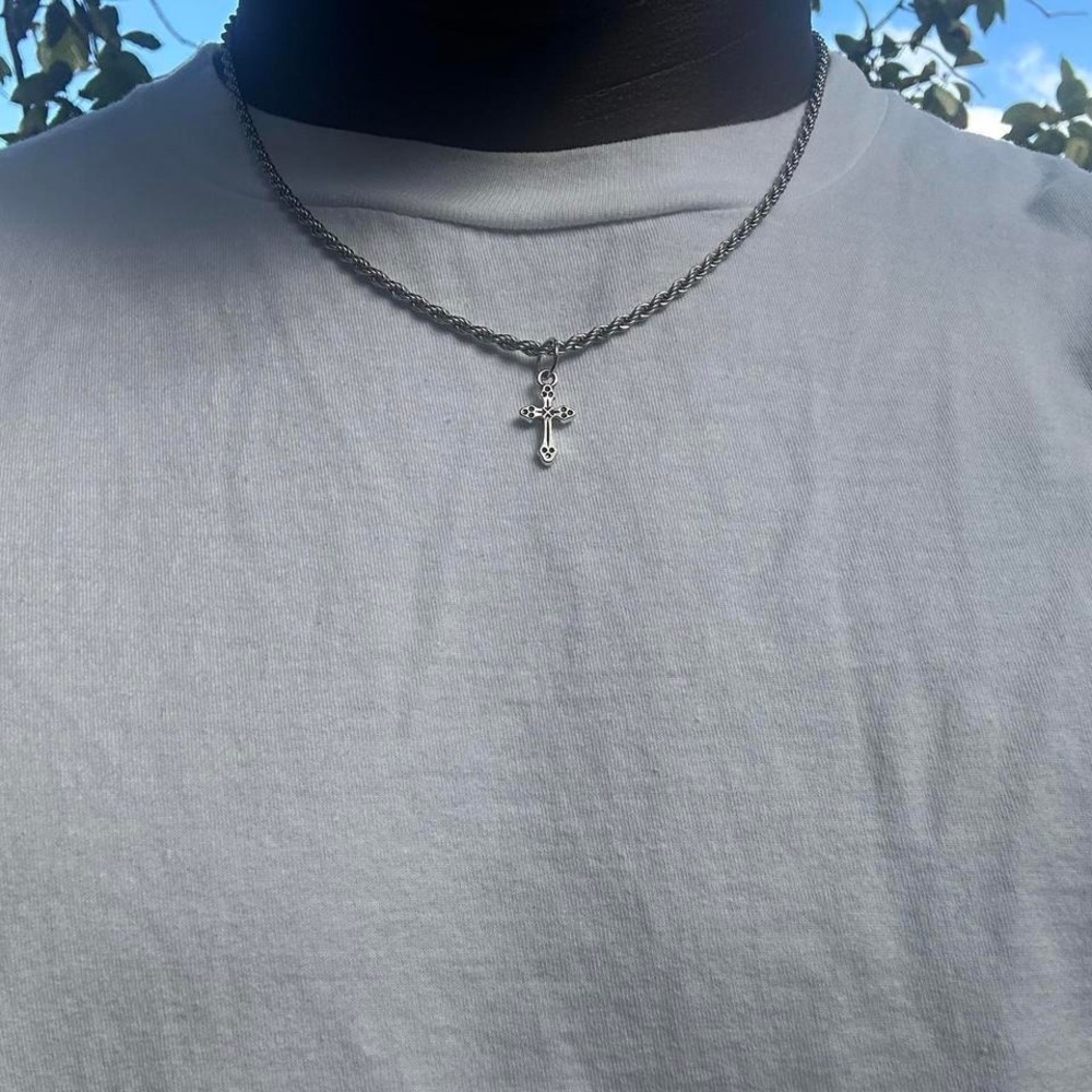 Vintage stainless steel cross pendant